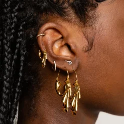 Dangling Drape Earrings (Gold)