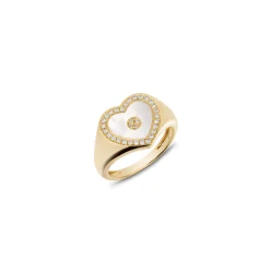 Love Heart Mother Of Pearl Signet Ring