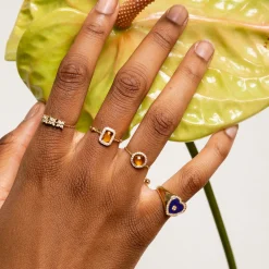 Square Citrine Ring
