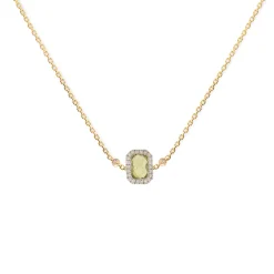 Square Peridot Necklace