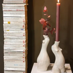 Tit For Tat Candlestick Tall (Matte Marble)